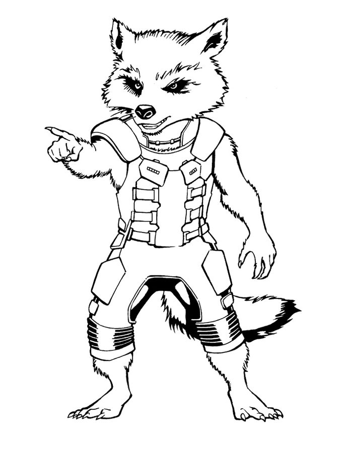 685x900 Coloring Pages Rocket Raccoon, Printable For Kids Amp Adults, Free