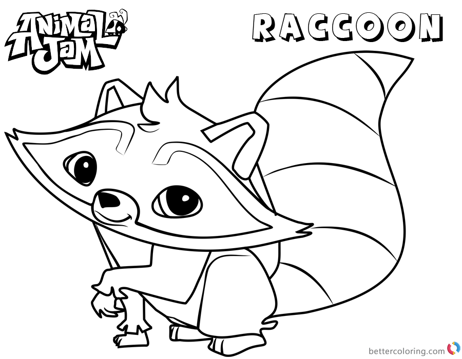 900x700 Animal Jam Coloring Pages Raccoon