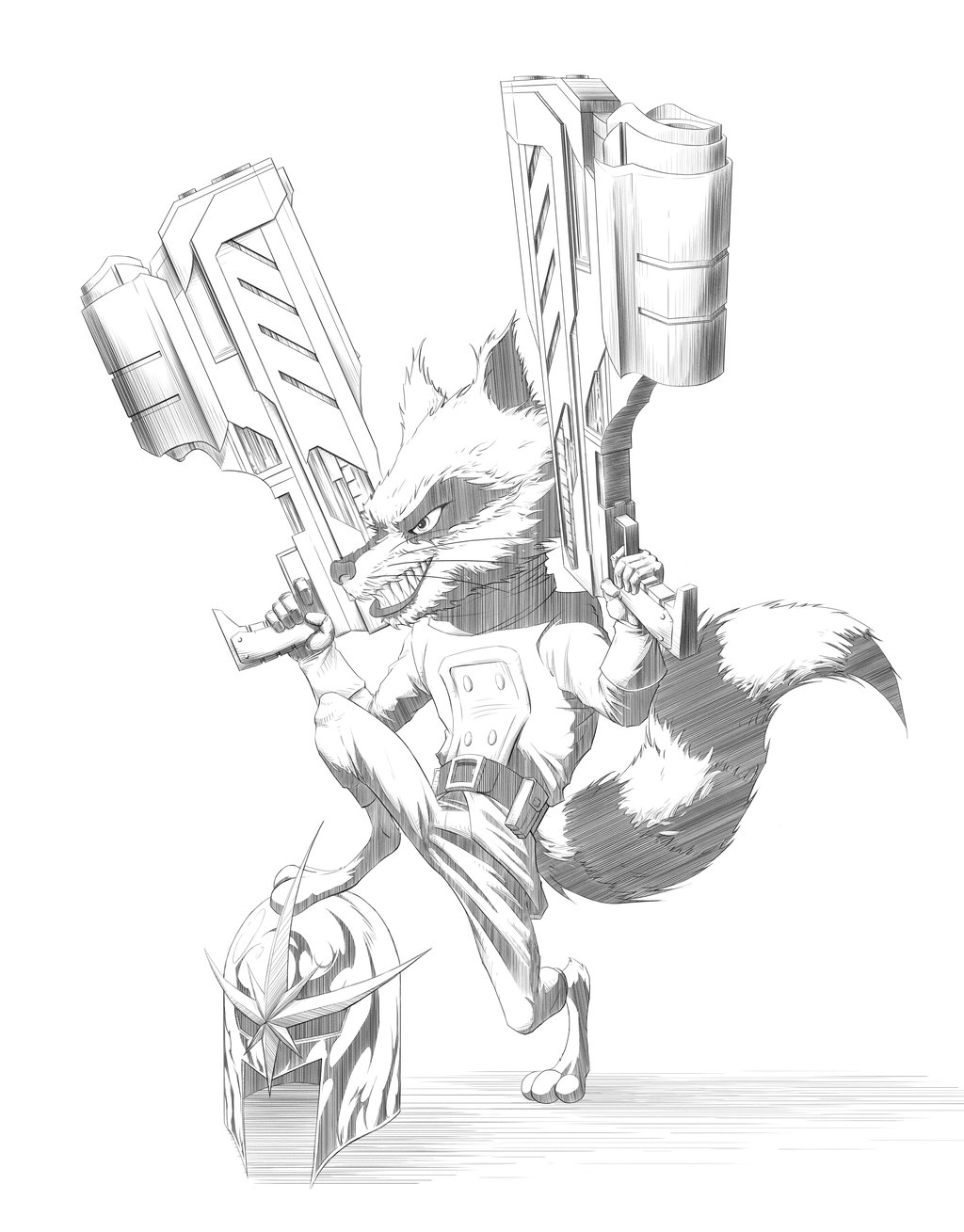 1024x1309 Rocket Raccoon By Bodytriangle On Lineart Guardians