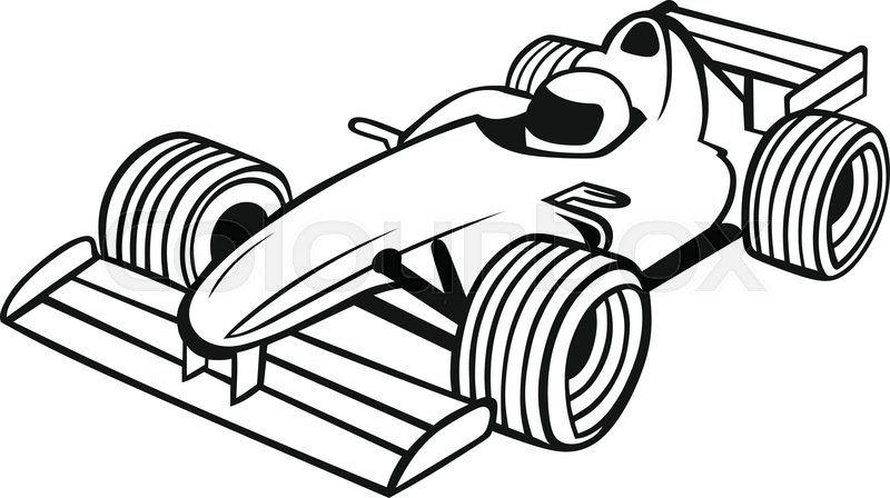 800x448 Race Car. Isolated On Blue Background. Vector Silhouettes Stock