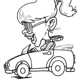 268x268 Girl Happy Driving Car Coloring Page Free Racing Cars Coloring
