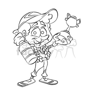 300x300 Royalty Free Race Car Driver Winner In Black White 394068 Vector