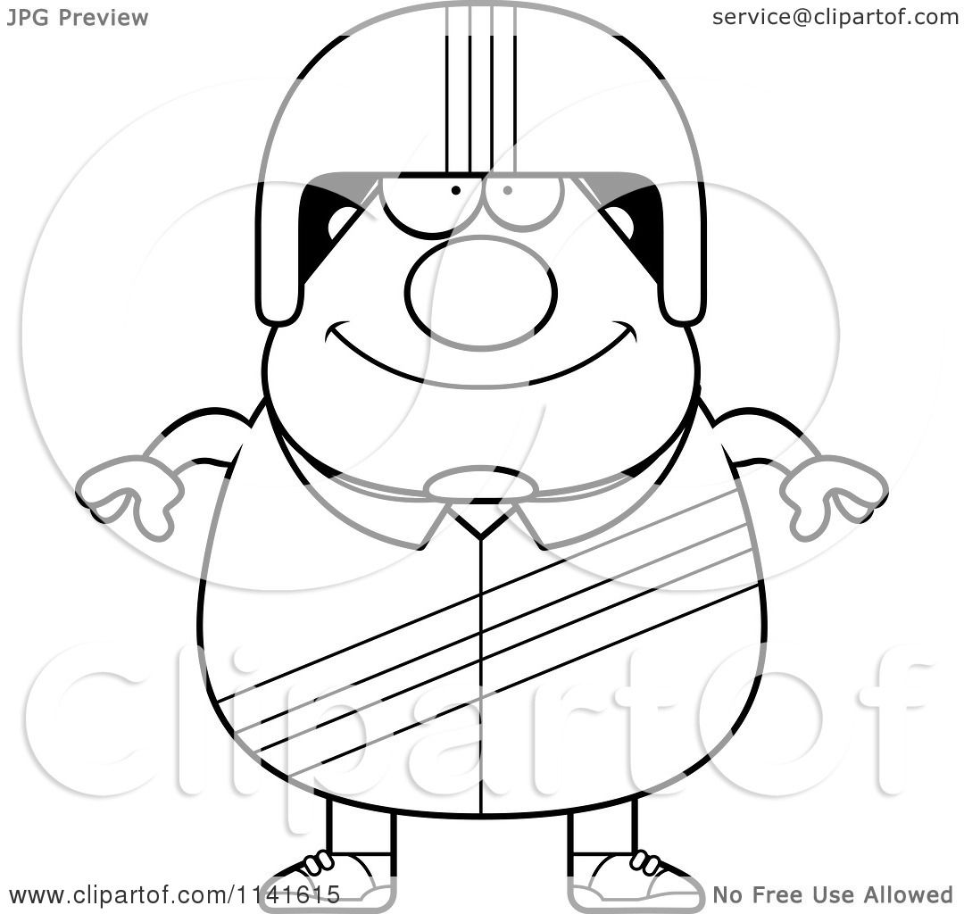 1080x1024 Cartoon Clipart Of A Black And White Happy Race Car Driver