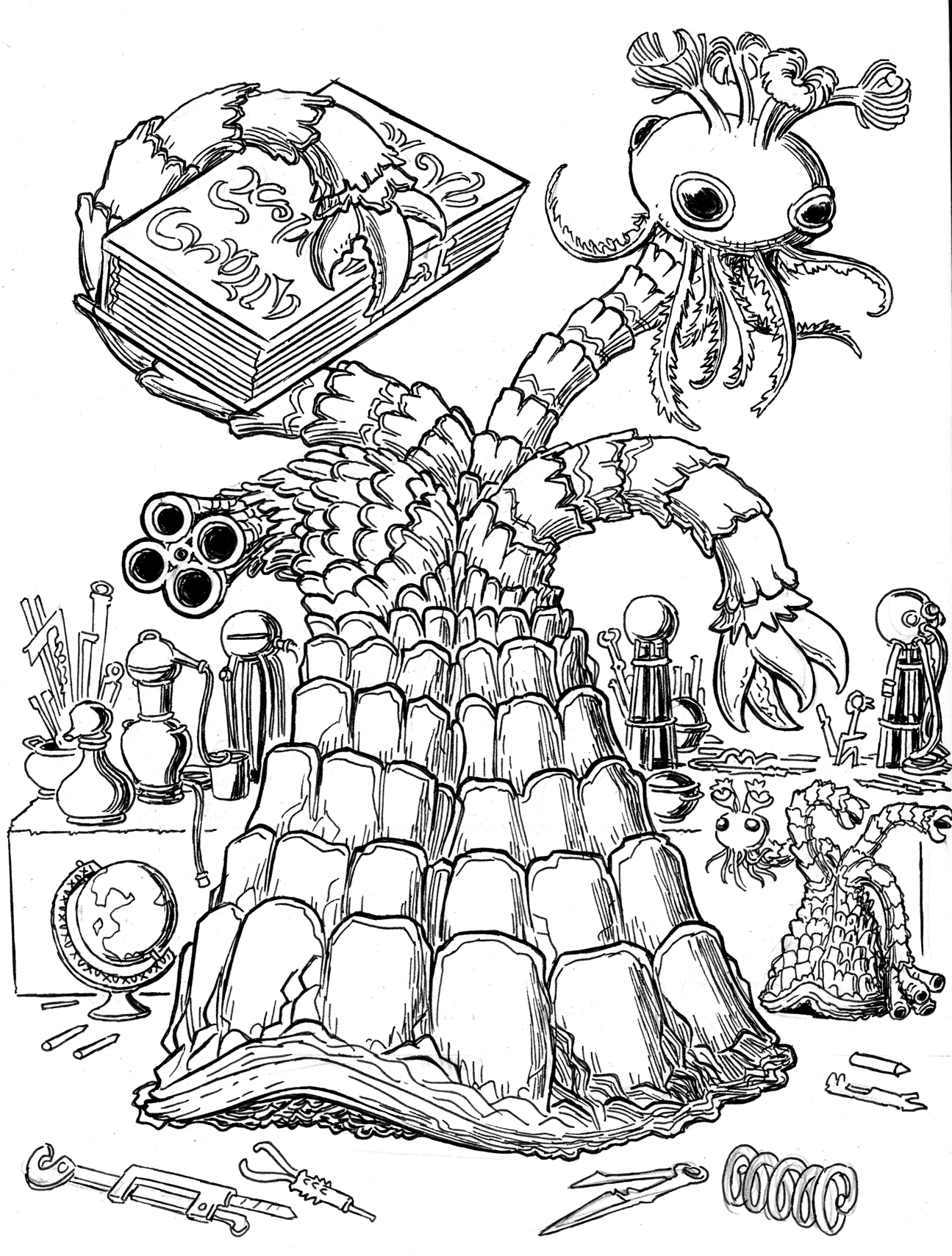 1295x1708 Lovecraft Sketch Mwf The Great Race Of Yith