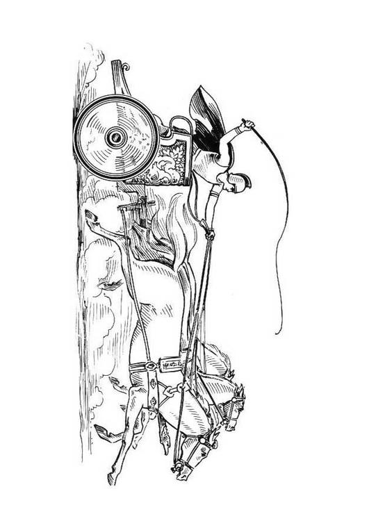 531x750 Coloring Page Chariot Race