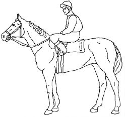 248x233 Horse Coloring Page Of Race Horse And Jockey Horse Lessons