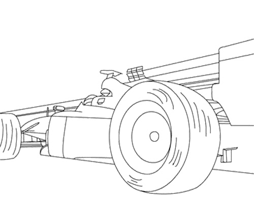500x405 Track Racing Car Coloring Page