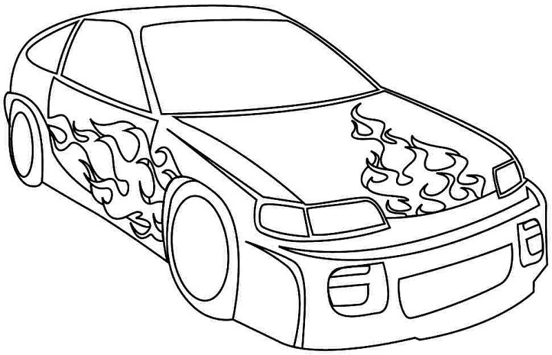 800x515 Racecar Coloring Page