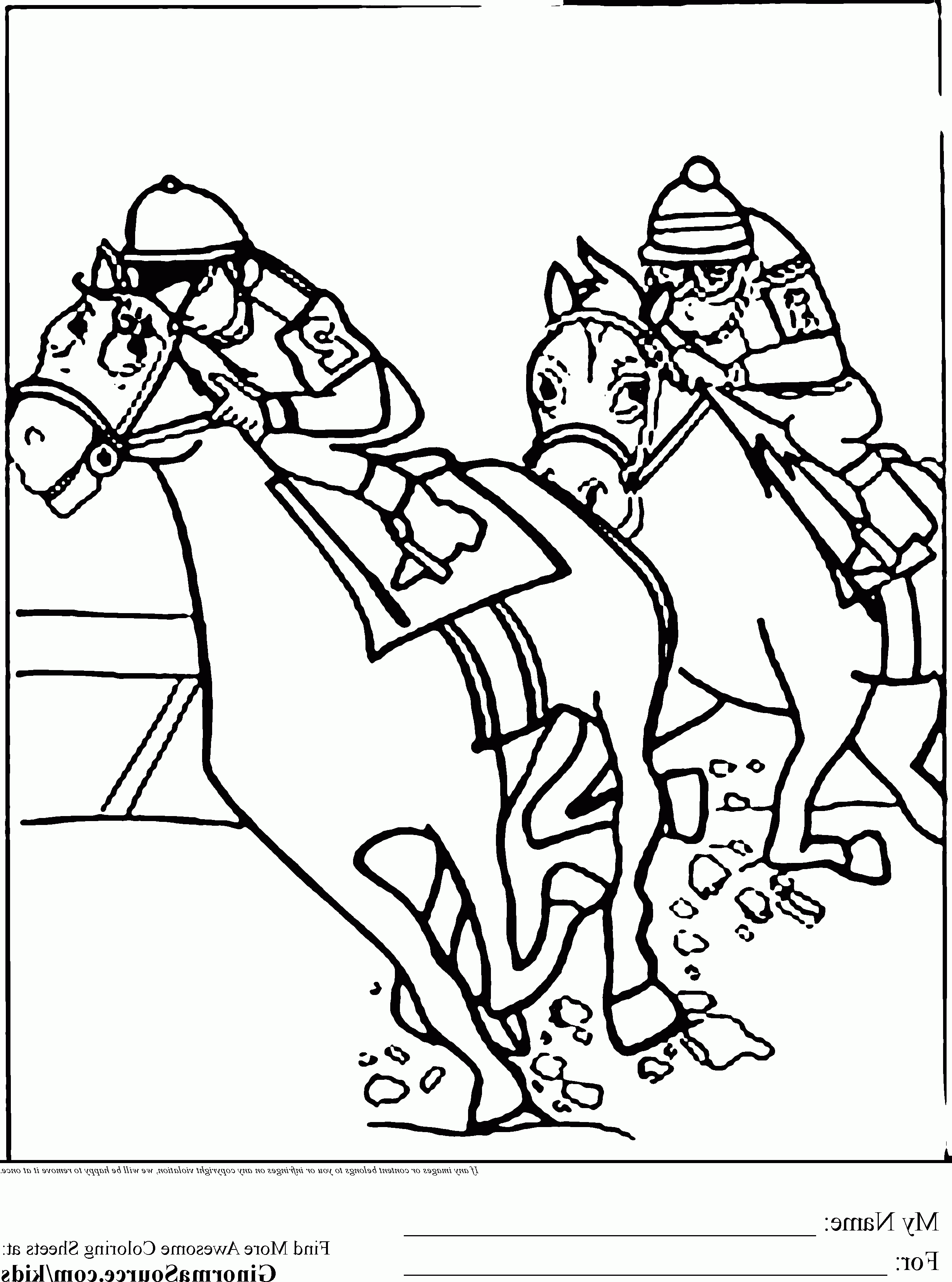 2459x3310 Race Horse Coloring Page 339877