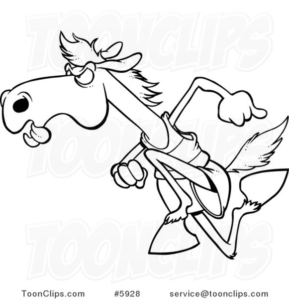 581x600 Cartoon Black And White Line Drawing Of A Racing Horse