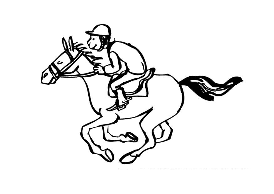 875x620 Coloring Page Horse Racing