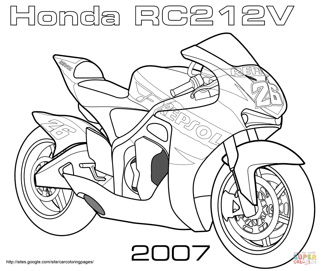 1078x905 Honda Rc212v Road Racing Bike Coloring Page Free Printable