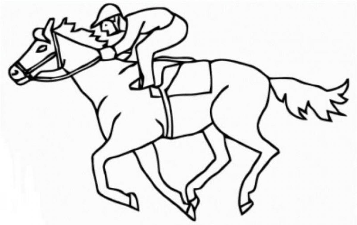 1200x759 Horse Racing Coloring Pages