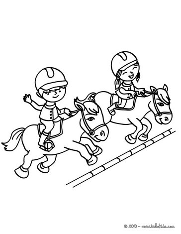 364x470 Steeplechase Horse Racing Coloring Pages