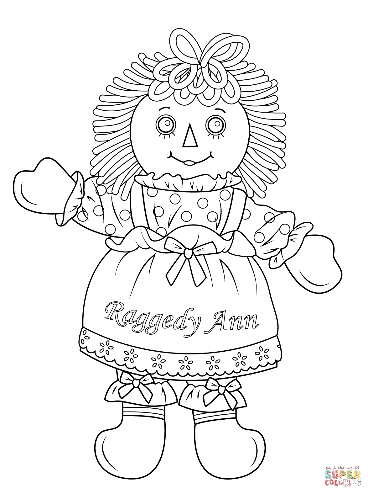 1175x1575 Raggedy Ann Doll Coloring Page Free Printable Coloring Pages