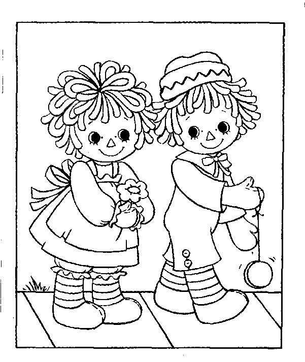 601x713 Raggedy Ann And Andy Mini Coloring Book Janet's Country Home