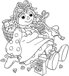 236x260 Raggedy Ann Andy Coloring Page Line Drawings