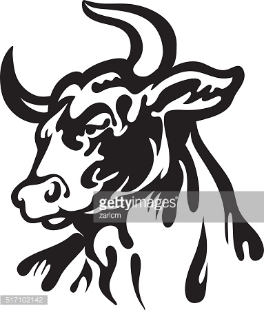 383x450 Drawn Bulls Angry Cow