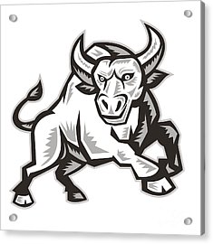 235x270 Raging Bull Attacking Charging Woodcut Digital Art By Aloysius