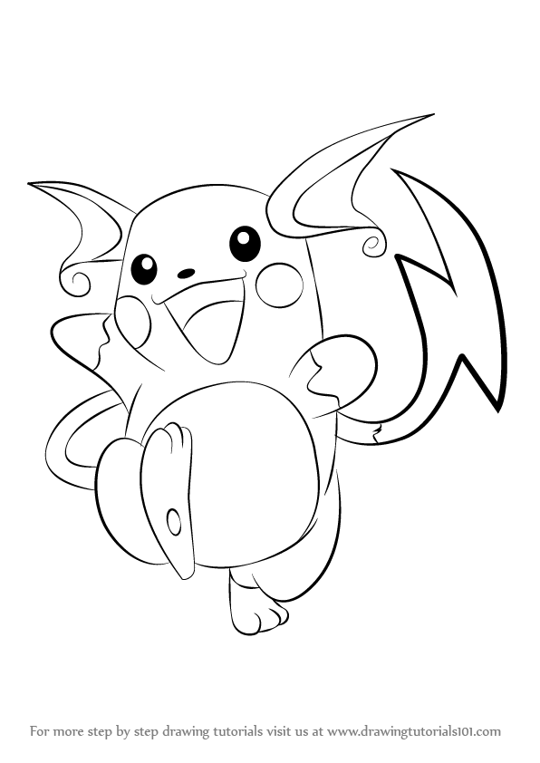 596x842 Learn How To Draw Raichu From Pokemon (Pokemon) Step By Step