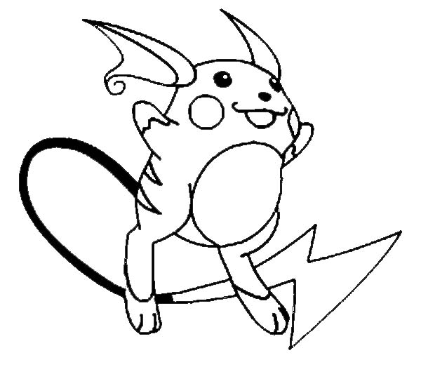 600x523 Raichu Jumping Coloring Page Color Luna
