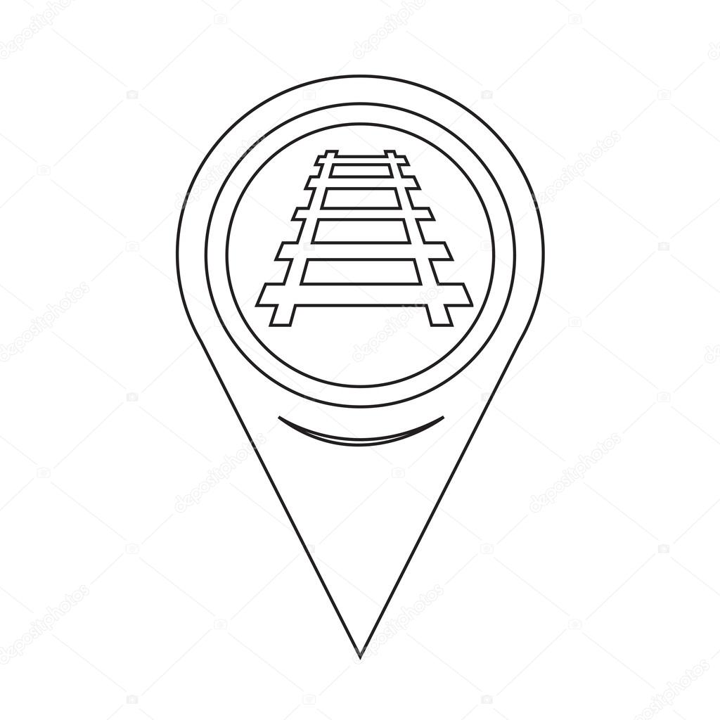 1024x1024 Map Pointer Railway Track Icon Stock Vector Porjai