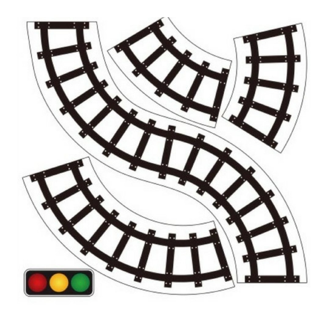 1080x1080 Pretend Play Road Train Tape Sticker For Toddler Activities