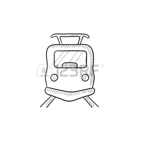 450x450 Rail Way Bridge Vector Sketch Icon Isolated On Background. Hand