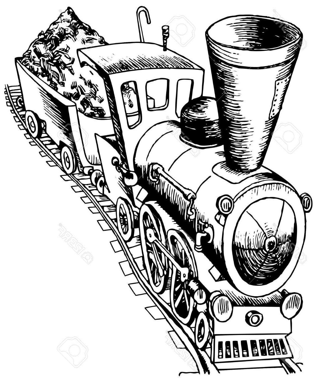 1092x1300 Unique Heavy Railroad Engine Stock Vector Train Cartoon Steam