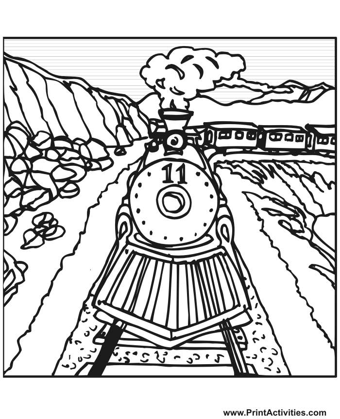 700x864 Steam Train Coloring Page Train Number 11 On The Tracks