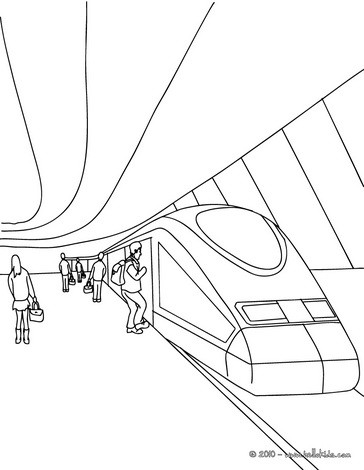 364x470 Train Station Outside Scene Coloring Pages