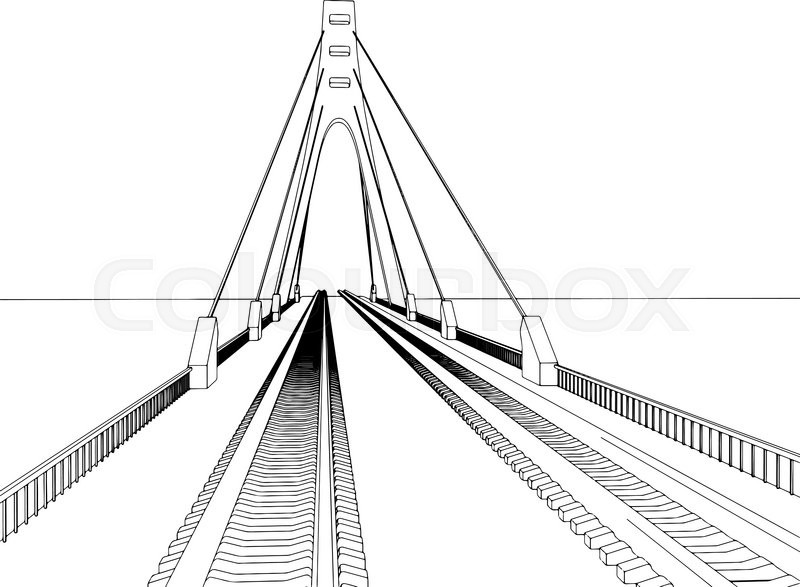 800x587 Railway Vector Illustration On White Background 7 Stock Vector