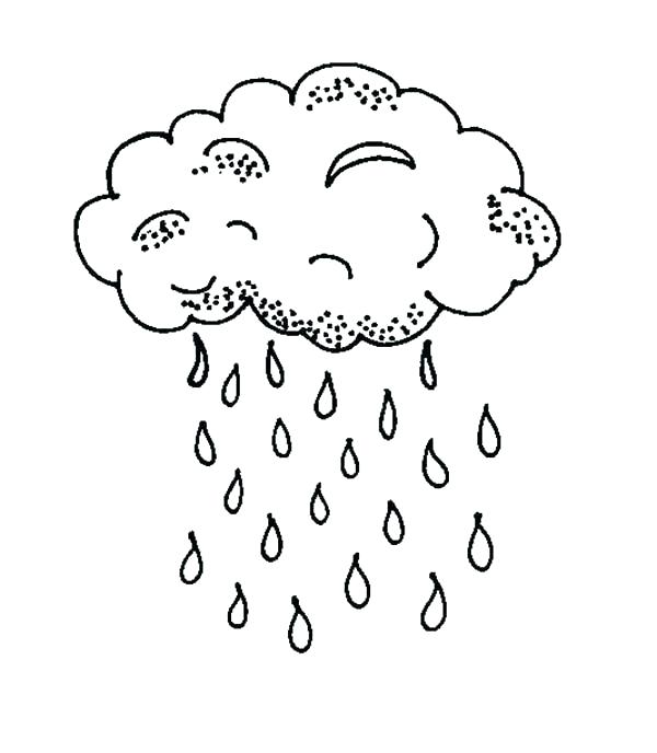 600x688 Rain Drop Coloring Page Raindrops And Umbrella Printable Spring