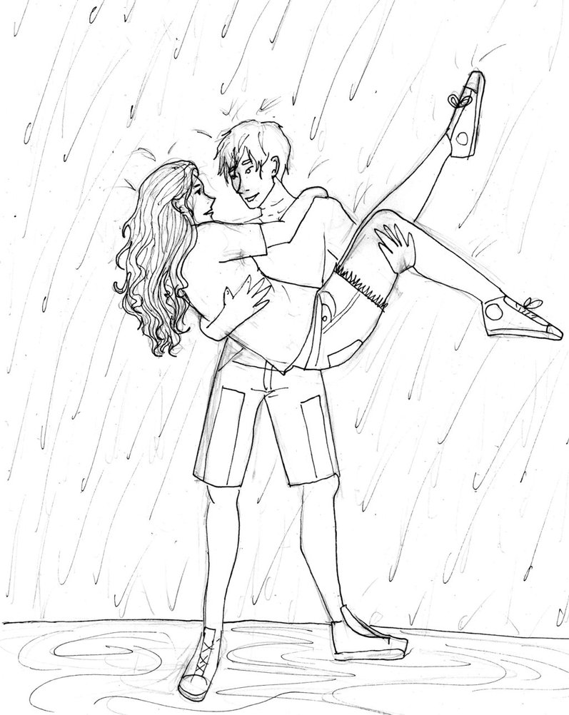 797x1002 Dancing Couple Rain Drawing Girl Pics Dancing