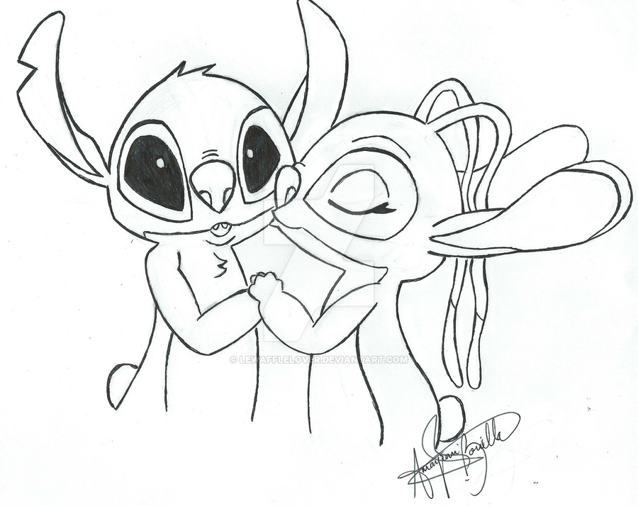 900x714 Stitch X Angel By Xoctober Rain