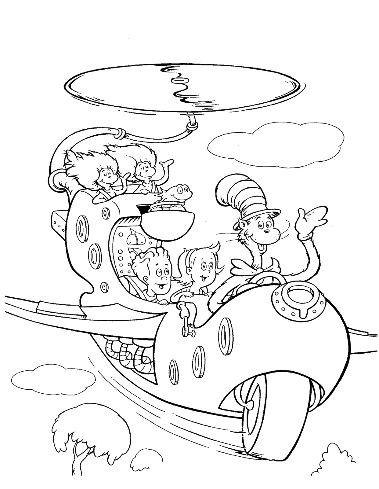 1242x1600 Cat In The Hat Pages On Rain Hat Coloring Page Kids Drawing