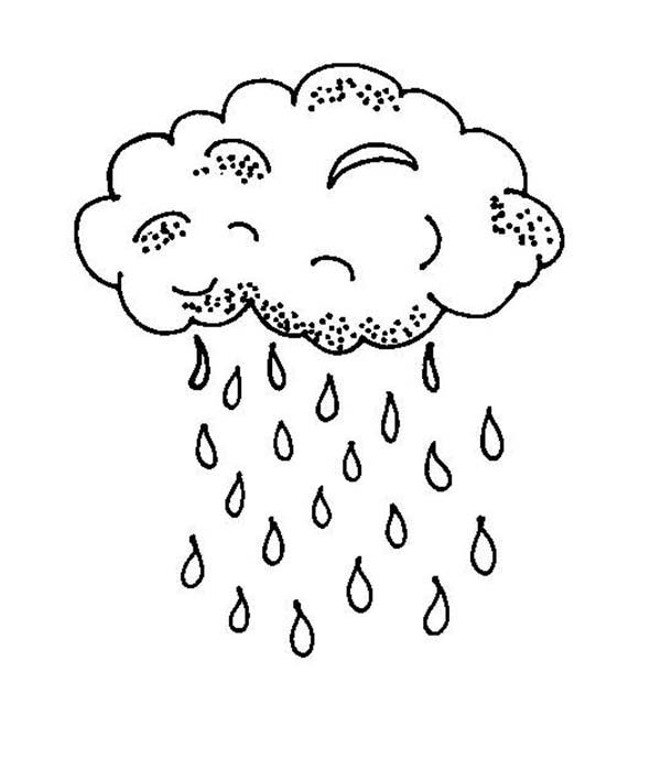 600x688 Raindrop Falls From Black Cloud Coloring Page Color Luna