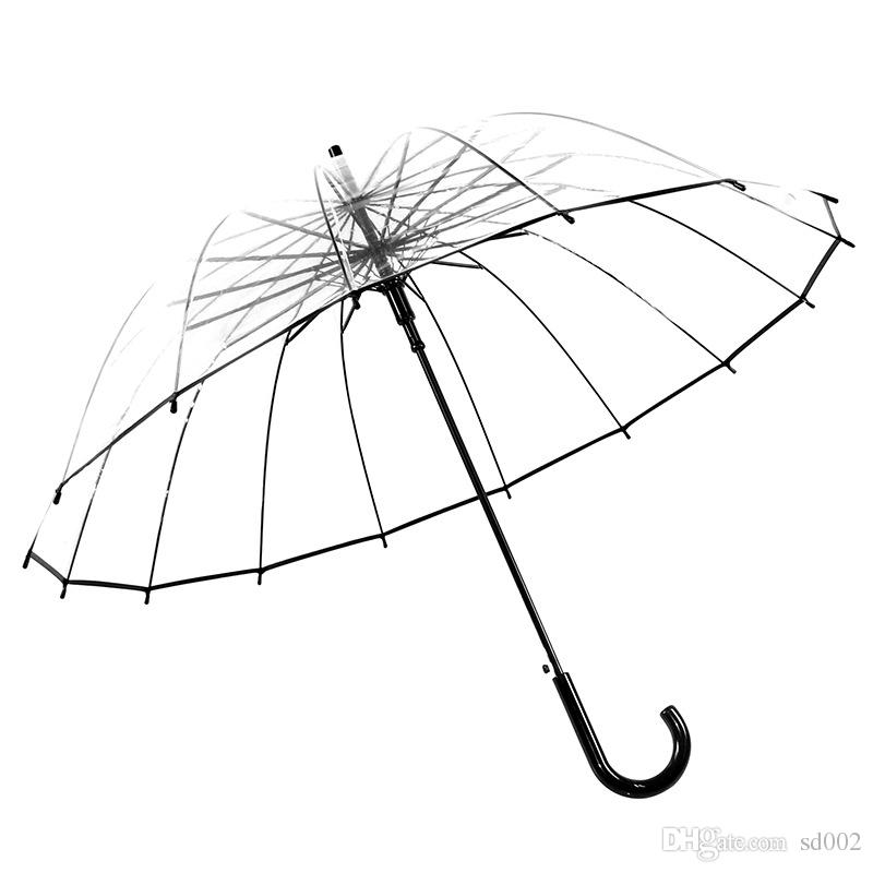 800x800 2018 Transparent Umbrellas Sunny Rainy Day Lady Semi Automatic