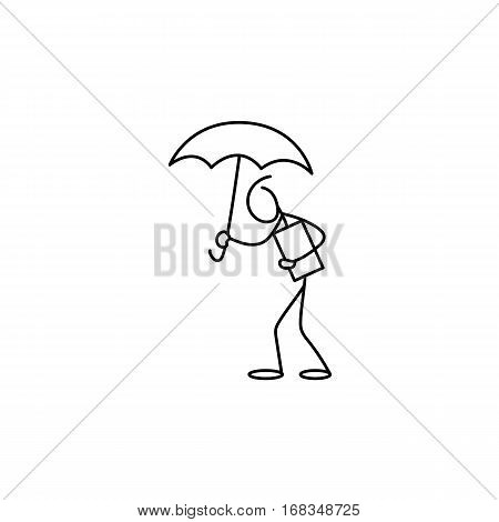 450x470 Stick Figure Man Under Rain Vector Amp Photo Bigstock