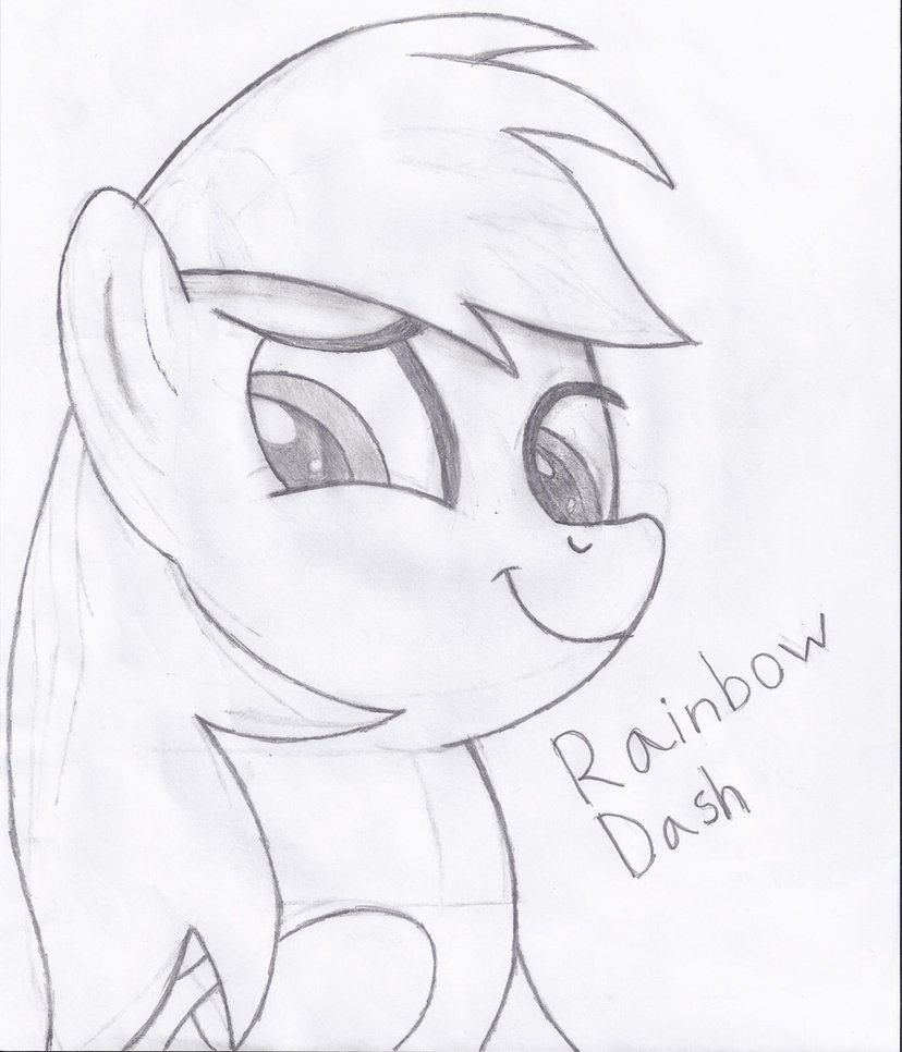 828x966 Rainbow Dash Pencil Drawing By Trinidash
