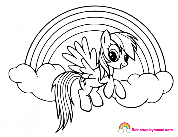 595x460 Rainbow Dash Coloring Page