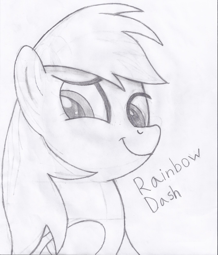 900x1050 Rainbow Dash Pencil Drawing By Trinidash