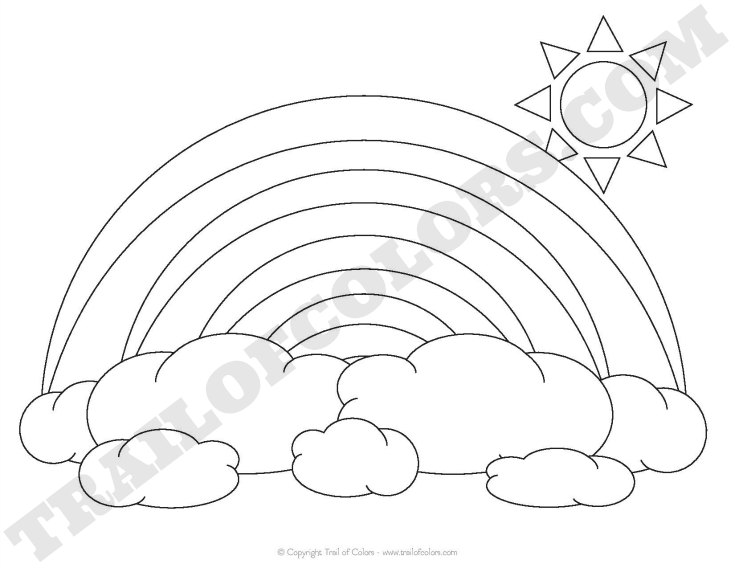 735x568 Rainbow Coloring Page For Kids