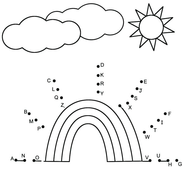 600x555 Rainbow Connect The Dots Preschool For Amusing Page Print Dot