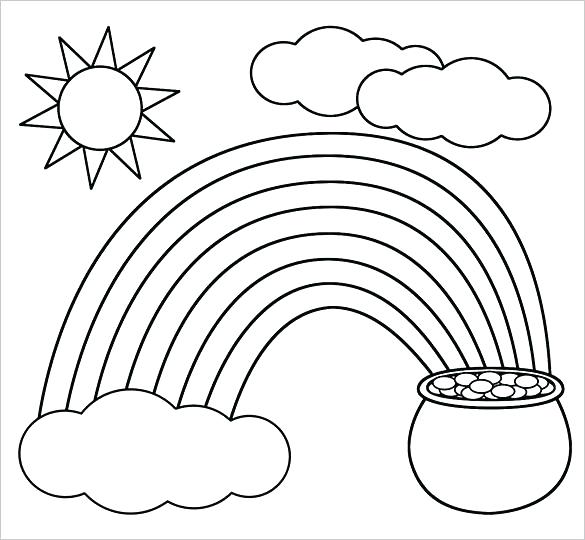 585x540 Pot Of Gold Coloring Pages A Kids Drawing Of Pot Of Gold Coloring