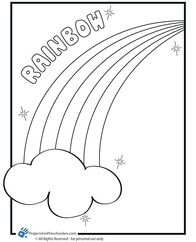 650x800 Rainbow Color Pages A Simple Drawing Of Rainbow Behind The Cloud
