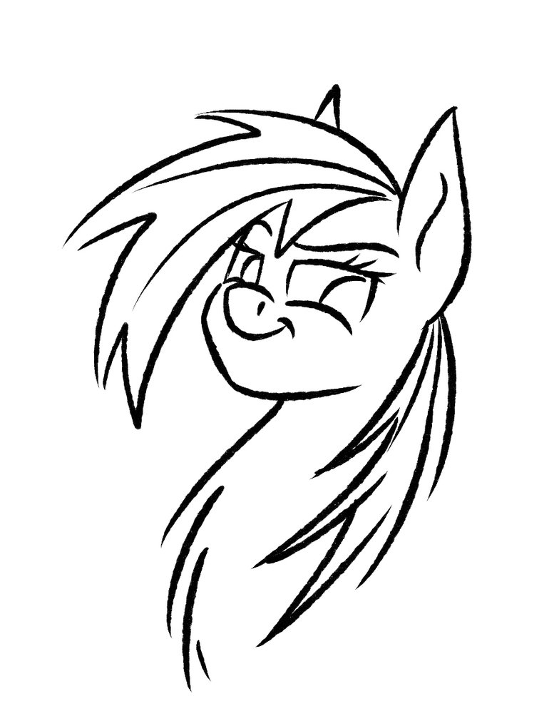 784x1018 Quick Sketch Rainbow Dash By Akweer