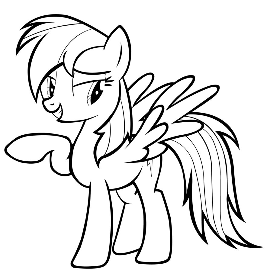 894x894 Rainbow Dash Coloring Pages
