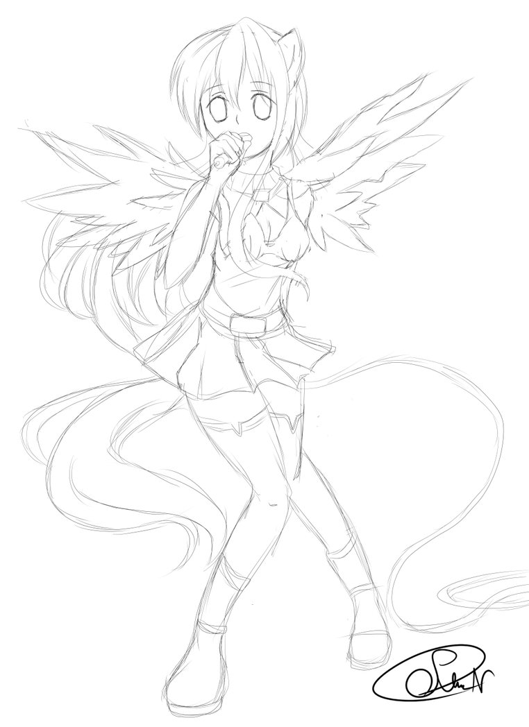 762x1048 Rainbow Rocks Dash Sketch By The0ne U Lost