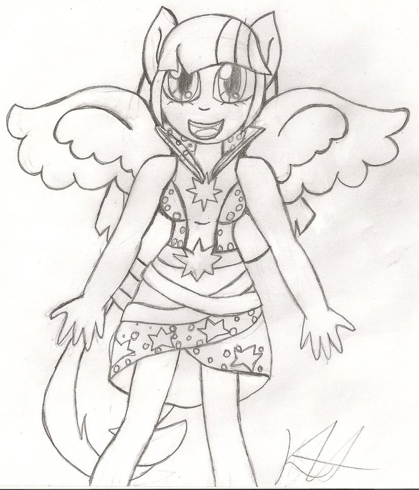 826x966 Rainbow Rocks Twilight Sparkle (Sketch) By Purplelover7